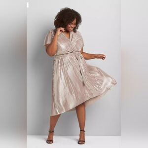 NWT Pleated High Low Midi Dress